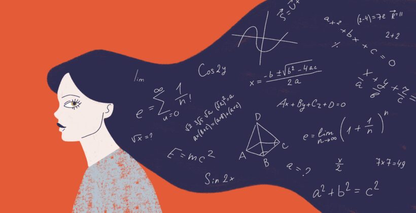 Рисунок - женщина математические формулы
