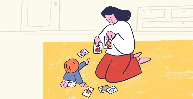 Иллюстрация - раннее развитие мама и малыш карточки Домана